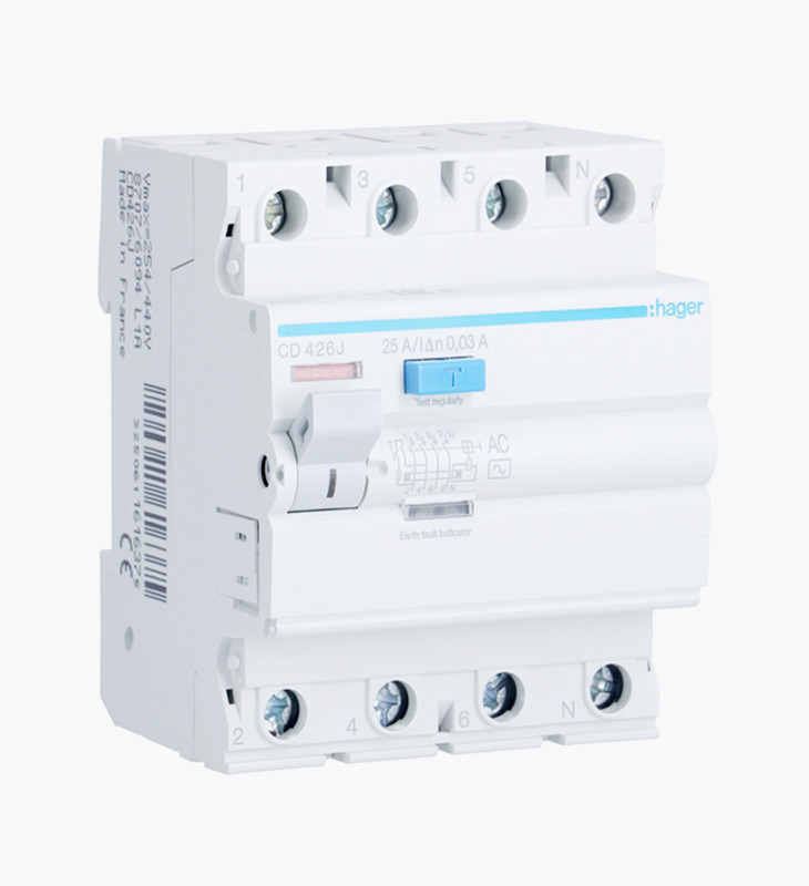 قاطع تيار هاجر رباعي للحماية من التسرب الارضي - 25 أمبير