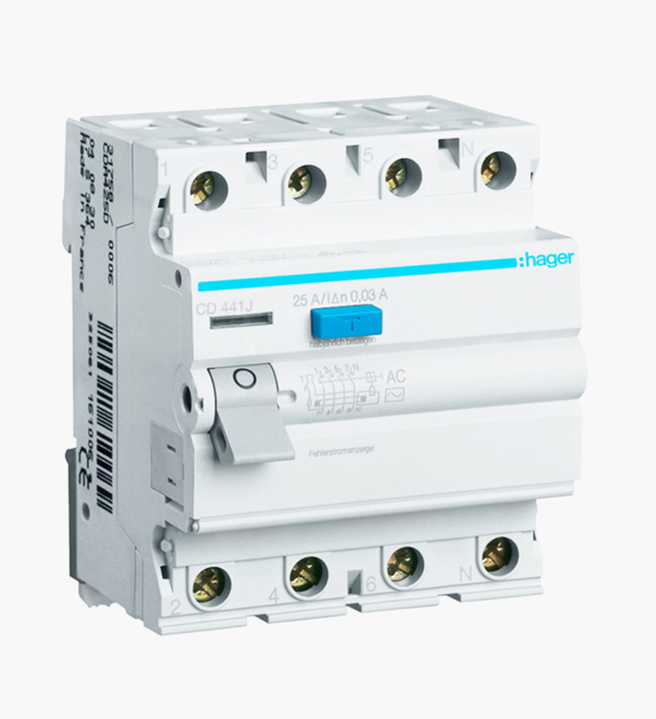 قاطع تيار هاجر رباعي للحماية من التسرب الارضي - 40 أمبير