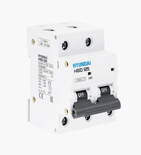 [1050003489] قاطع تيار هيونداي  مينتشر ثنائي 125 أمبير - 10كيلو